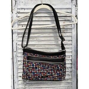 Relic by Fossil Black Polka Dot Crossbody Bag